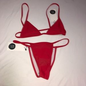 BASIC SWIM red two piece bikini